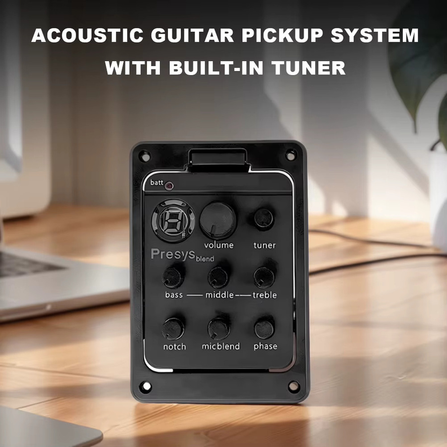 APWIKOGER Plastic 301 EQ Equalizer mit Tuner und Presys Piezo Pickup für Gitarren in Schwarz - Bild 4