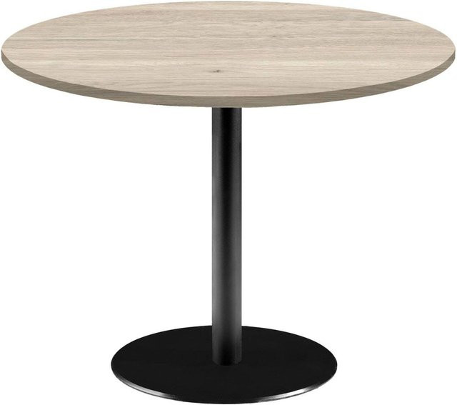 RestooTab Tisch Rome XL rund in Birke und Hellgrau, H: 75 cm, Ø: 120 cm - Bild 1