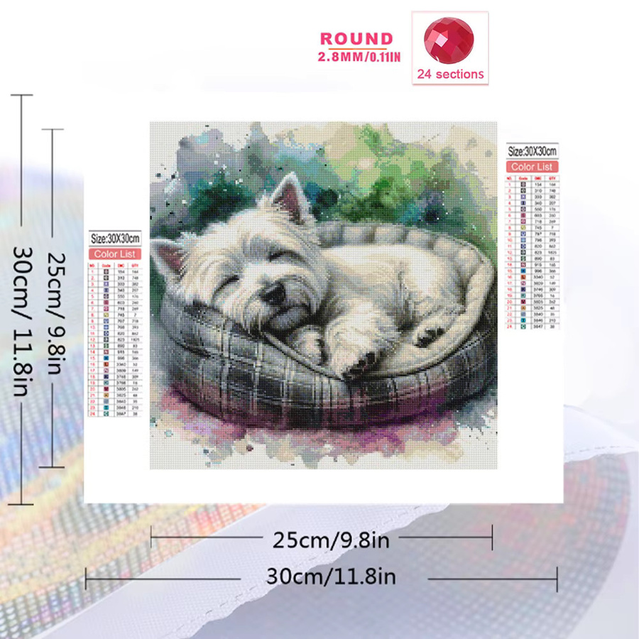 EverShine Diamantmalerei Hund Motiv DIY Mosaik Set für Anfänger in Multicolour B/B/B: 20 x 20 x 20 cm - Bild 2