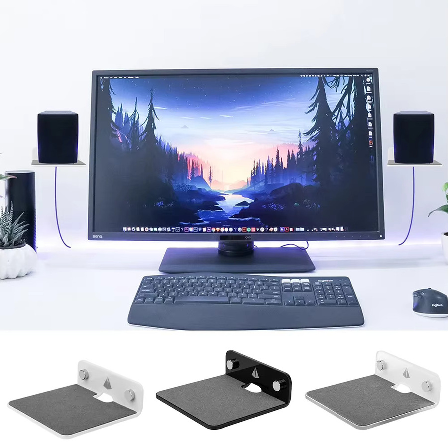 Multifunktionaler Acryl-Lautsprecherständer für Logitech UE Wonderboom, tragbares Wandmontage-Display-Regal für Webcam, Mobiltelefone und Router, Farbe: Beige - Bild 2