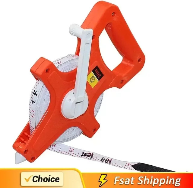 Schlagfestes Fiberglas-Maßband in Orange mit metrischer Skala und Zoll-Angaben - Bild 1