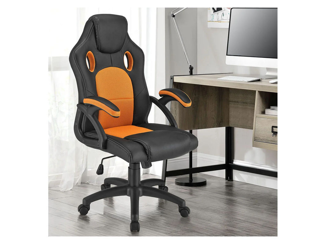 Juskys Racing Schreibtischstuhl Montreal Gaming Stuhl in Orange mit Racer Design und gepolsterten Armlehnen, B/T/H: 52 x 47 x 120 cm - Bild 3