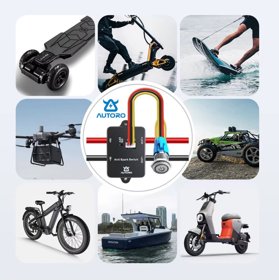 Autoro AS100A Anti-Funken-Schalter 100A 84V mit XT90 Anschluss für ESC Elektro-Skateboard RC Auto E-Bike Boot und Robotik, kompatibel mit 2S-20S Lipo-Batterien, Schwarz - Bild 5