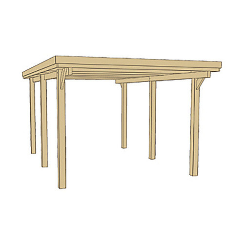 WEKA Einzelcarport 617 Flachdach aus Kiefernholz mit Trapezblech, braun, B: 322 cm, T: 512 cm - Bild 4
