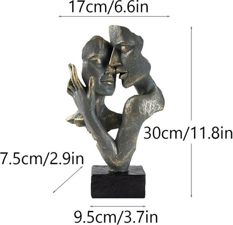 Yiran Furniture Abstrakte Kunst Skulptur Paar Figuren in Platin, Dekorative Harz-Figur für die Tischdekoration