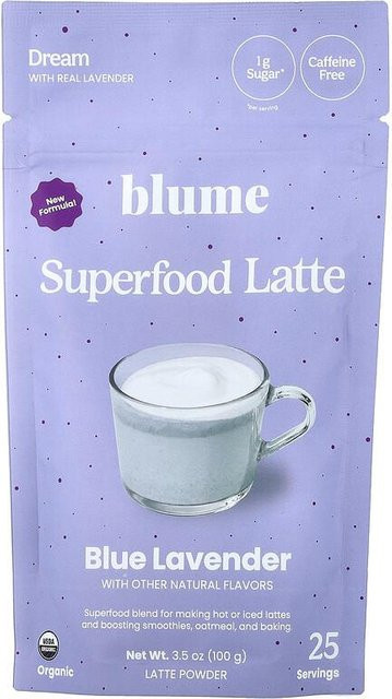 Rworld Wellness Superfood Latte Blaues Lavendel koffeinfrei Getränkepulver 100 g - Bild 1