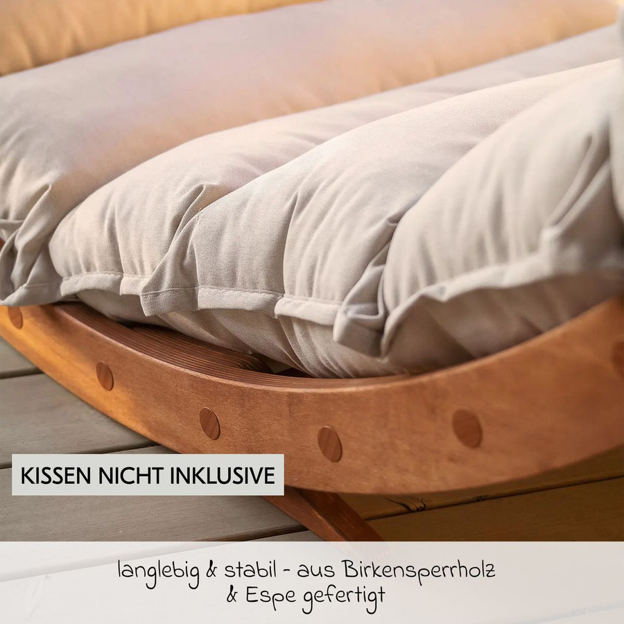 FitWood Schaukelliege LAAKSO in Braun mit ergonomischer Kurve und skandinavischem Design - Bild 1
