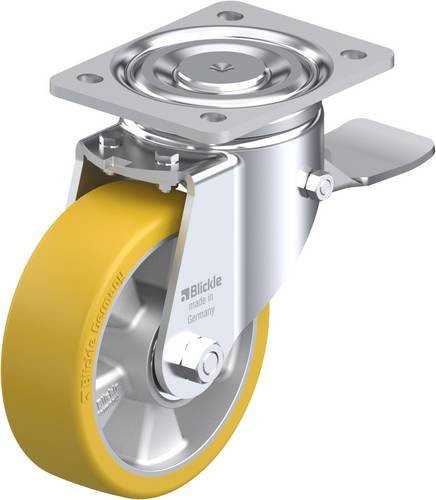 Blickle Lenkrolle LH-ALTH 150K-ST mit Feststeller, silber/mehrfarbig, Rad-Durchmesser: 15 cm, Tragfähigkeit: 650 kg - Bild 1