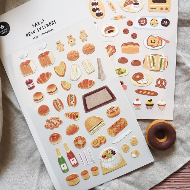 Koreanische Suatelier Bäckerei Papier Aufkleber für Scrapbooking und DIY Journaling, Mehrfarbig - Bild 1