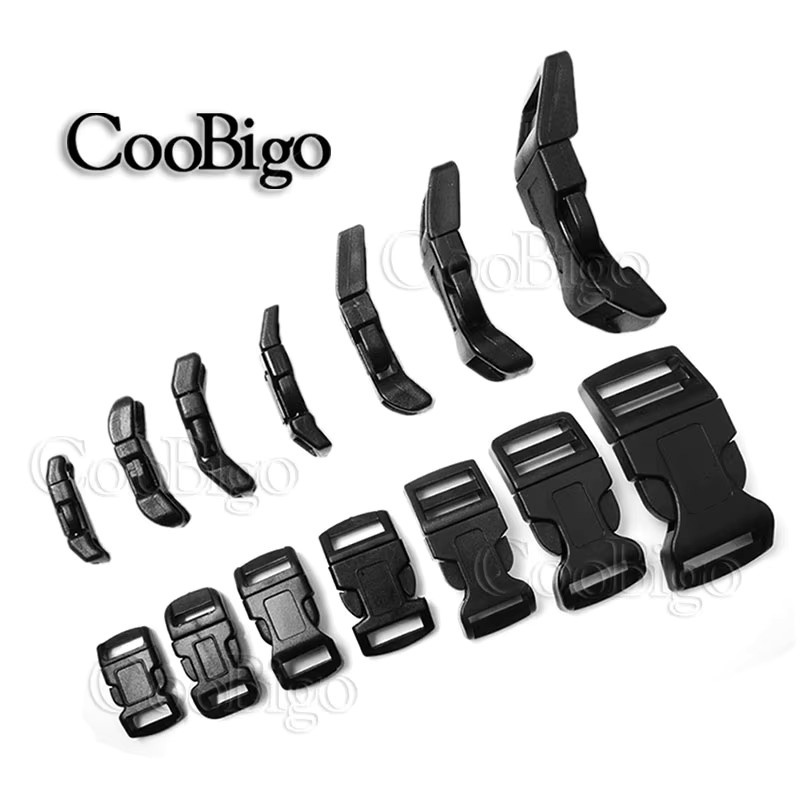 CooBigo 10er Set Gebogene Kunststoff Schnallen für Hundehalsband und Rucksack in Schwarz - Bild 3