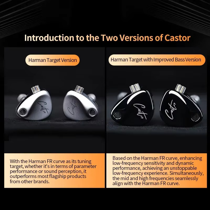 KZ Castor 2DD In-Ear-Kopfhörer HiFi Dynamische High-End-Monitor-Ohrhörer in Schwarz - Bild 2