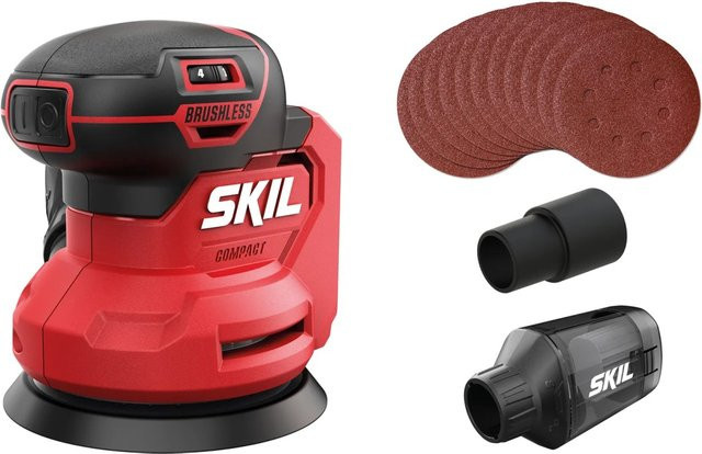 Skil Akku-Exzenterschleifer 3751CA Bürstenlos in Rot, 125 mm Schleifscheibendurchmesser (ohne Akku und Ladegerät) - Bild 1