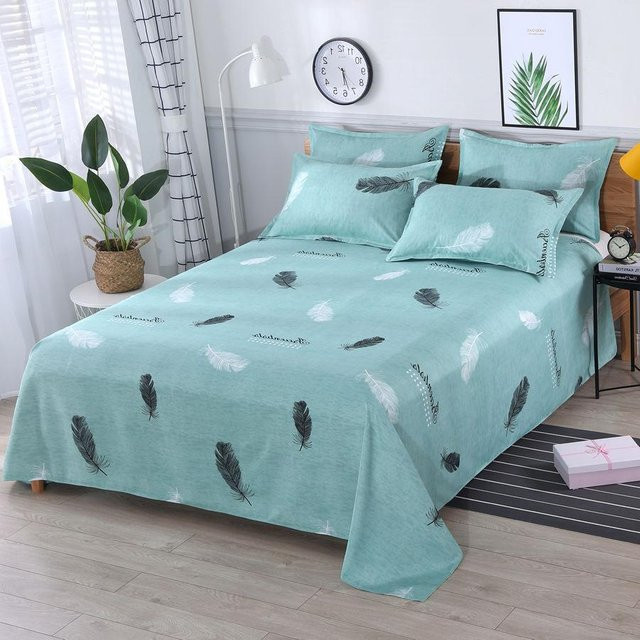 WTEMPO Hautfreundliches Einzelbettlaken aus Polyester, Türkis, B/T: 160 x 230 cm - Bild 1
