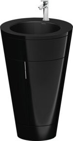 Duravit Waschtischunterschrank Starck 1 c-bonded Set in Schwarz hochglänzend, B/T/H: 56 x 86,4 x 60,5 cm - Bild 1