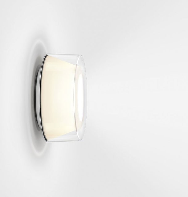 Serien Lighting Curling Wall S LED-Wandleuchte mit transparentem Acrylglasschirm und konischem Reflektor in Silber, Warmweiß 2700K - Bild 1