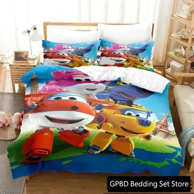 Somelli Bettwäsche-Set mit 3D-Cartoon-Flügel-Motiv für Kinder und Erwachsene, Mehrfarbig, B/H: 173 x 218 cm - Bild 1