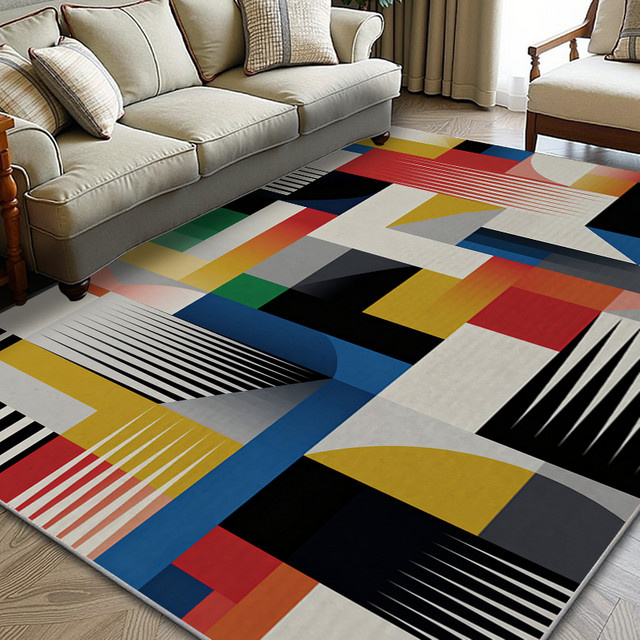 RAKKS Wohnzimmerteppich mit modernem geometrischem Design in Multicolour, rechteckig und pflegeleicht - Bild 1