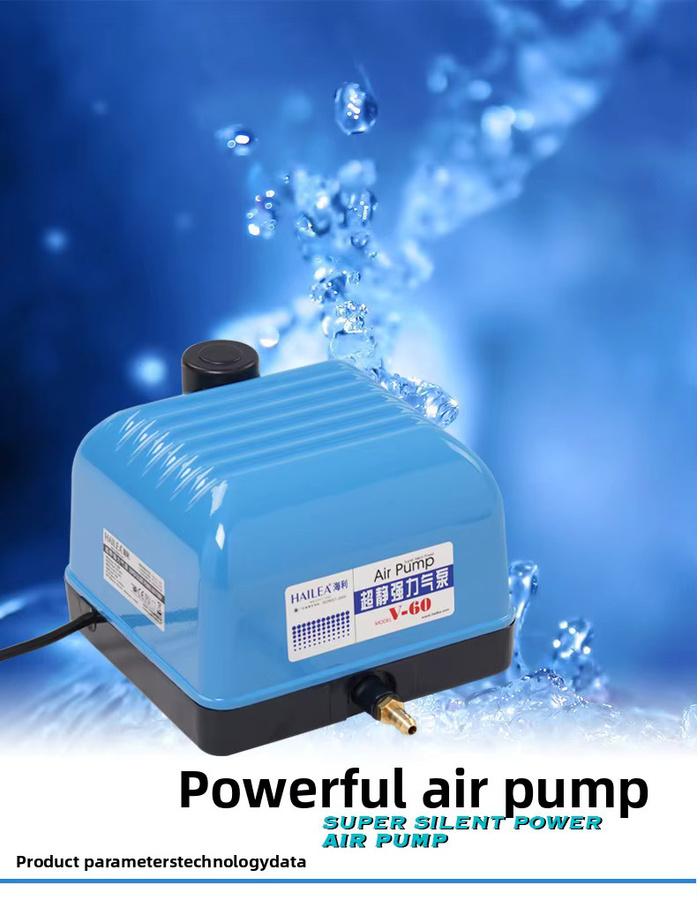 Hailea Ultra-leise Aquarien-Luftpumpe Sauerstoffpumpe in Blau - Bild 4