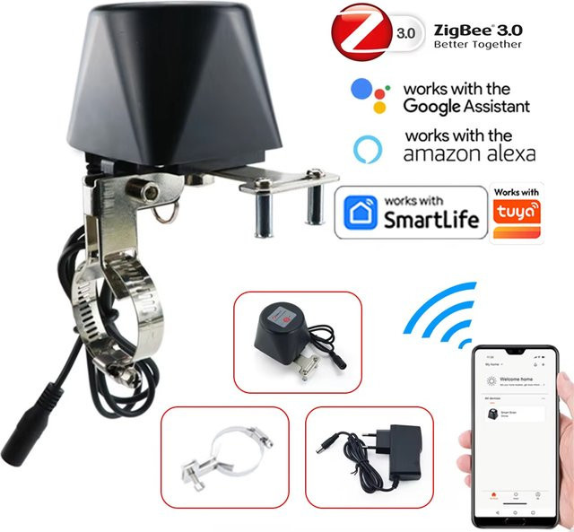HOENYZY Zigbee Smart Gasventil mit TUYA App WLAN Steuerung kompatibel mit Alexa und Google Assistant - Bild 1