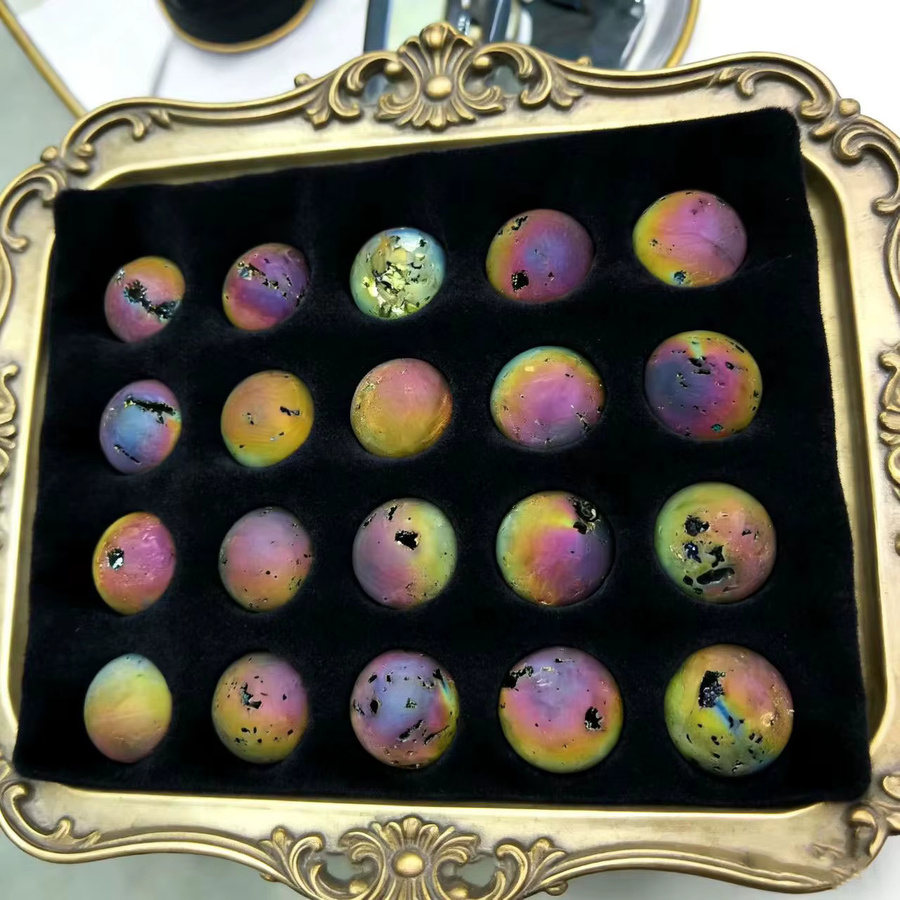 CrystalHola Aura-beschichtete Druzy-Sphalerit-Kugel aus Edelstein in Multicolour, Durchmesser: 4,0 cm - Bild 1