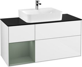 V&B Waschtischunterschrank Finion in Weiß glänzend lackiert, Breite: 120 cm, Tiefe: 50,1 cm - Bild 1