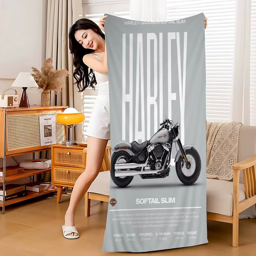 H-HarleyS Strandtuch für Mädchen, buntes Mikrofaser-Badetuch, schnell trocknend und sandfrei, Multicolour/Grau - Bild 6