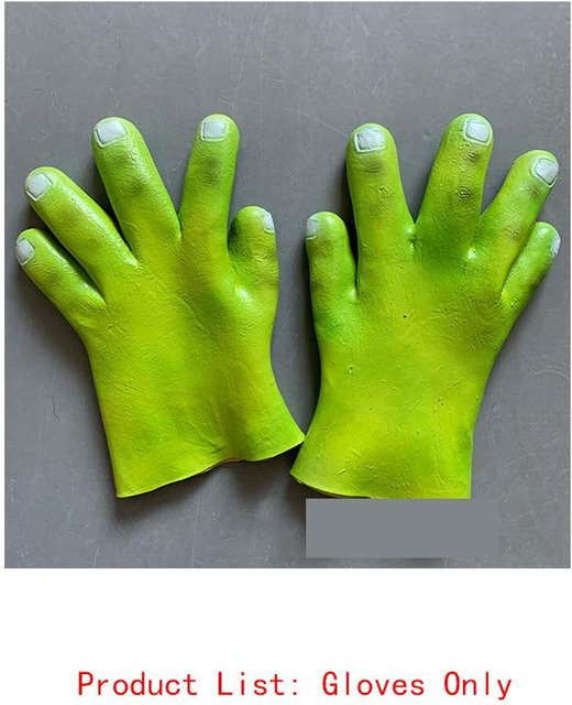 Shrek Grünes Monster Cosplay Maske, Headset, Handschuhe, Maskenball, One Size - Bild 1