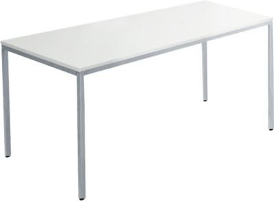 Schäfer Shop Pure Stahlrohrtisch mit melaminharzbeschichteter Spanplatte, B/T/H: 140 x 80 x 72 cm, grau/weißaluminium - Bild 1
