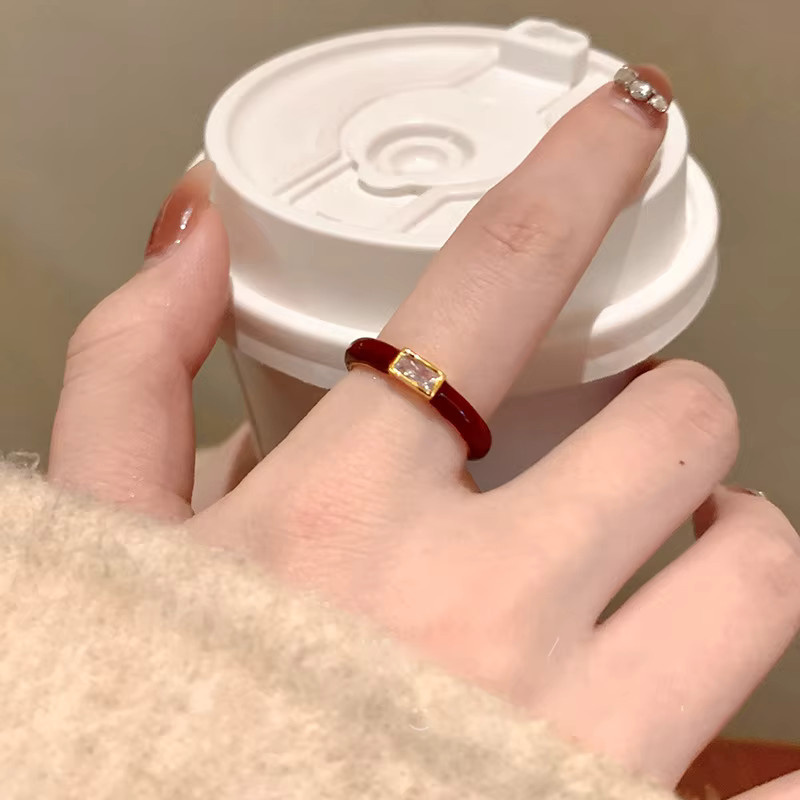UOSU Ring, rote Emaille, Gold, Damen - Bild 2