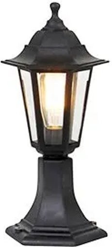 QAZQA New Haven Klassische Stehleuchte für den Außenbereich, Schwarz, IP44, E27, Höhe: 42,2 cm - Bild 1