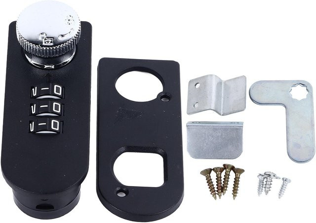TOMTOP Kombinationsschloss Schwarz, rücksetzbares 3-stelliges mechanisches Passwortschloss aus Kunststoff für Schubladen, Kleiderschränke und Türen - Bild 1