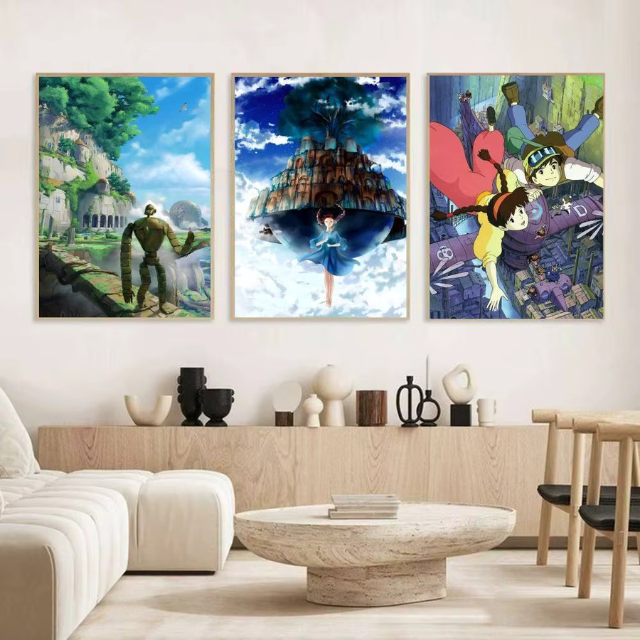 Selbstklebender Anime-Poster L-Laputa C-Castle Sky aus Papier in Mehrfarbig - Bild 3