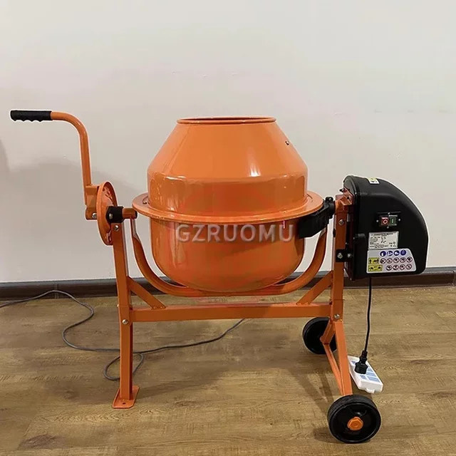 GZRUOMU Betonmischer 63l in Orange für Zement und Mörtel, multifunktionaler Trocken- und Nassmischer - Bild 1
