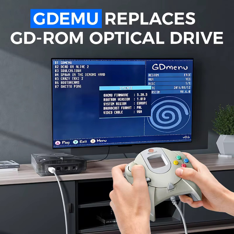 EVERGENESIS GDEMU V5.20 Emulationsboard und Fernbedienungskarten-Montagekit für SEGA Dreamcast VA1 Spielkonsole in Schwarz und Blau - Bild 4