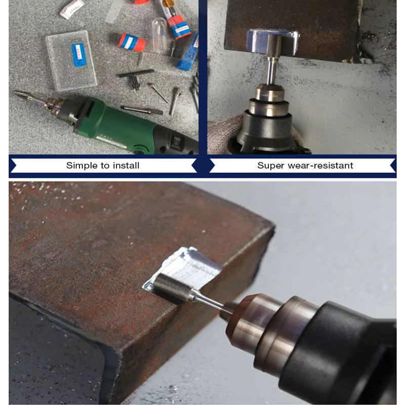 Dremel 10er Set Hartmetall Fräser mit 1/8 Zoll Schaft, Silber, Doppel Diamant Cut Rotationswerkzeuge zum Schleifen und Gratentfernen - Bild 3
