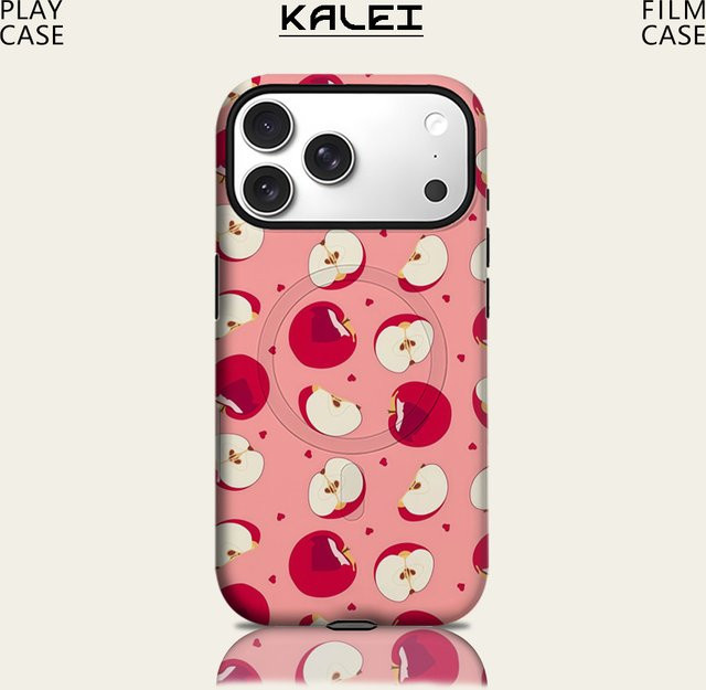 Robuste Handyhülle mit Rosa Apfelscheiben Design für Apple iPhone 17 16 15 14 13 Pro Max Plus mit Magnetfunktion - Bild 1