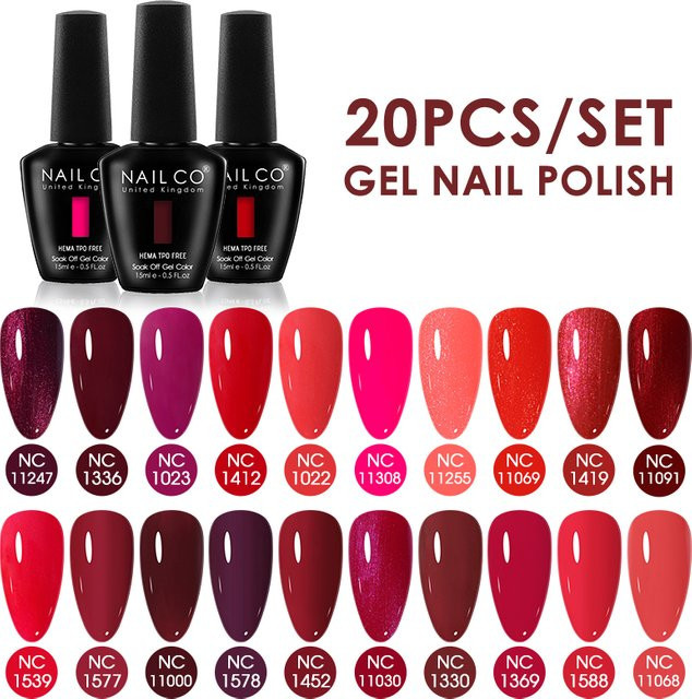 NAILCO Gel-Nagellack Hema/TPO-frei, 15 ml, 20 Stück - Bild 1
