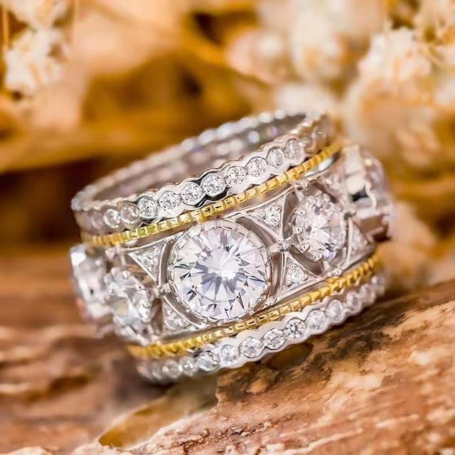 Ring Bicolor, Zirkonia, Damen - Bild 1
