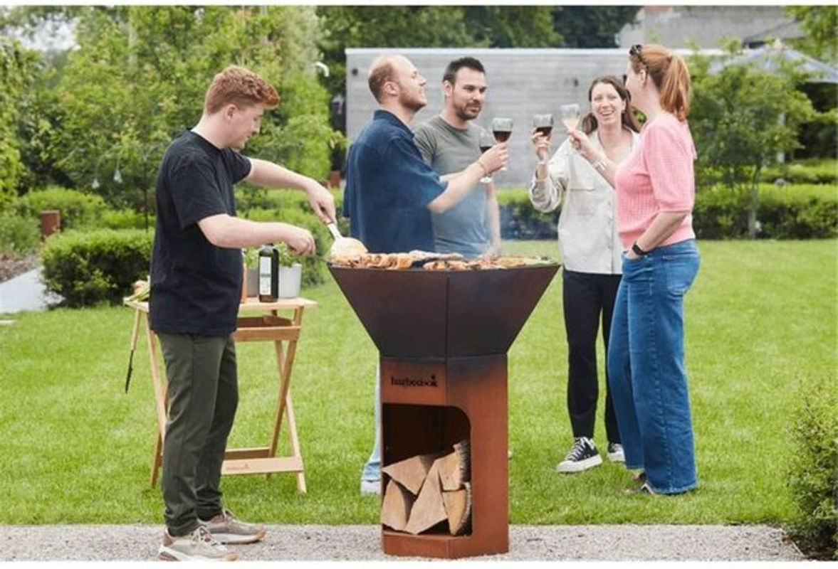 BARBECOOK Holzkohlegrill Nestor in Braun aus Cortenstahl, B/T/H: 82 x 92 x 100 cm - Bild 5