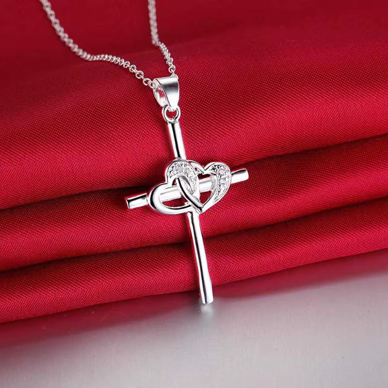 SAY Halskette mit Herzanhänger, 925 Silber, Zirkonia, Damen - Bild 4