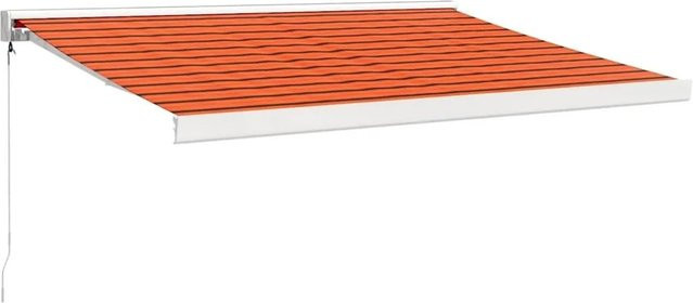 vidaXL Einziehbare Markise aus Aluminium und Polyester in Orange-Braun, B: 350 cm, T: 250 cm, H: 170 cm - Bild 1