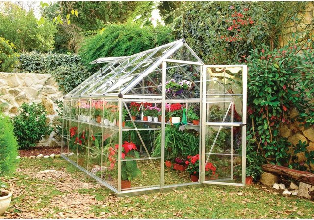 Palram - Canopia Gewächshaus Silber mit Fundamentrahmen und Polycarbonat-Verglasung, 5,7 m² - Bild 1