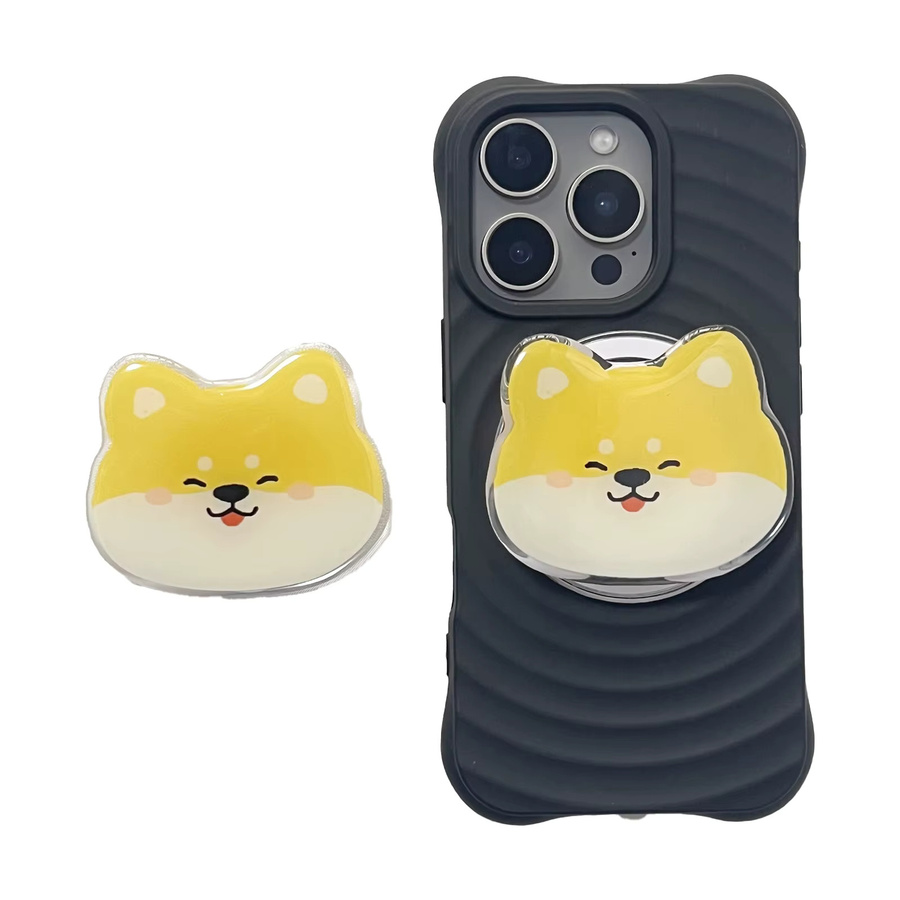 Gelb-weißer Hunde Griptok Handyhalter für iPhone 17 Pro Max und 16 Pro Max - Bild 2