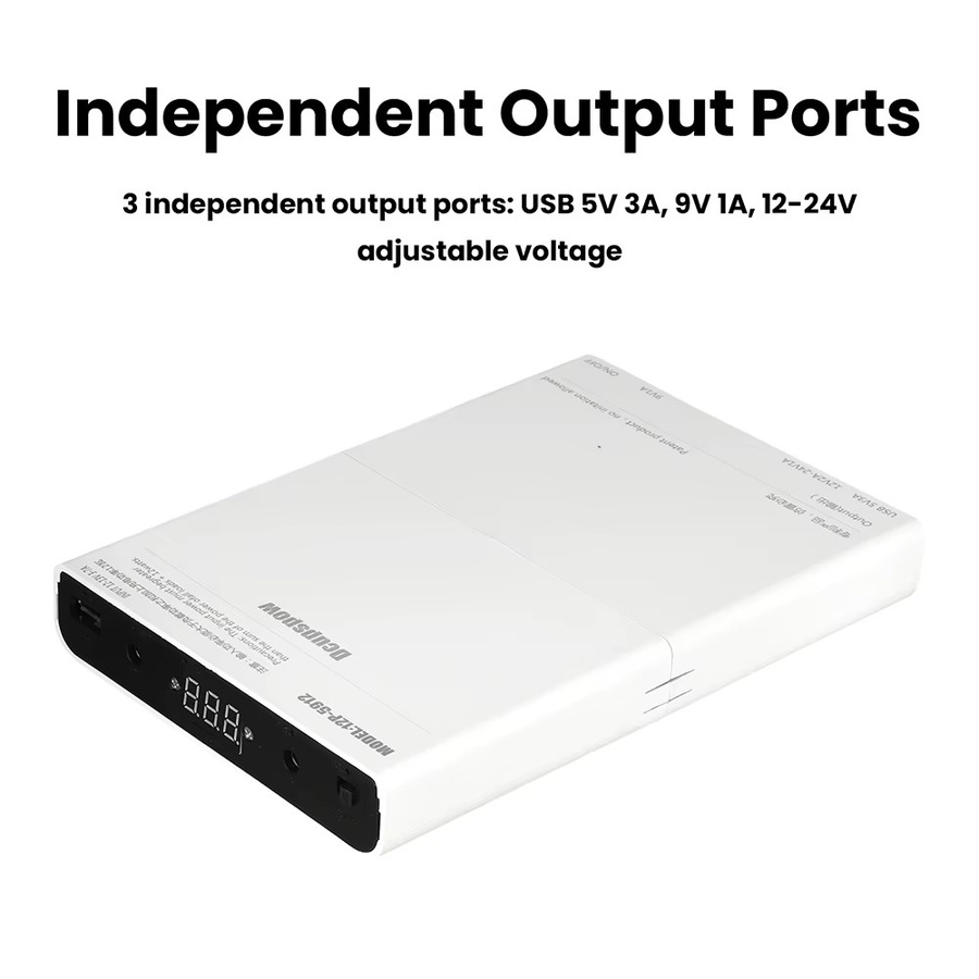 DIY-Kit DC UPS 18650 Lötfreie Stromversorgungsbox für Router und optische Modems mit einstellbarer Spannung in Schwarz oder Weiß - Bild 2