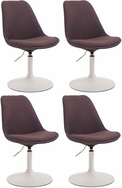 CLP 4er Set Esszimmerstühle Maverick aus Stoff, höhenverstellbare Drehstühle mit Trompetenfuß in modernem Design - Bild 1