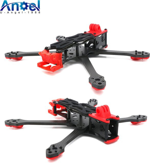 U-Angel-1988 Kohlefaser FPV-Rahmenset für APEX DC / HD FPV Freestyle RC Racing Drone, 5 Zoll, Schwarz - Bild 1