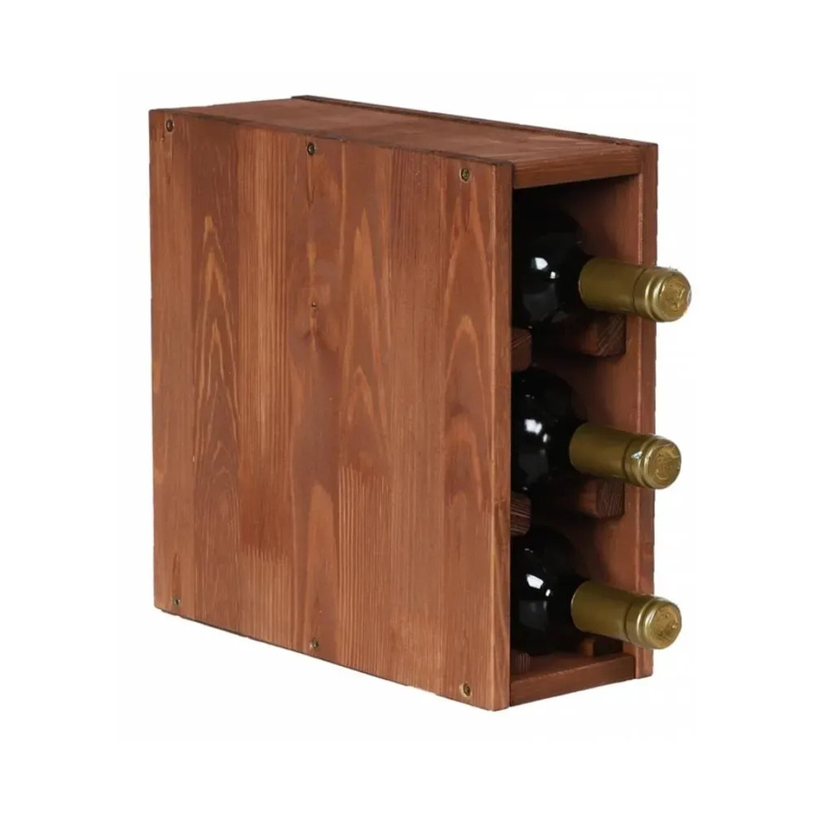 PROREGAL Modulares Weinregal Vincellar Schmal aus massivem Kiefernholz, Braun geölt, H x B x T: 30 x 12 x 30 cm - Bild 2