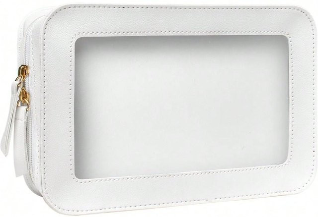 Kosmetiktasche, transparent, weiß, wasserdicht, Damen - Bild 1