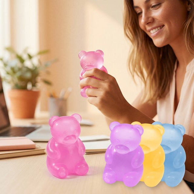 52TOYS Nee Doh Squishy Bär Spielzeug Blindbox, Silikon, Gelb, Bunt / Mehrfarbig - Bild 1