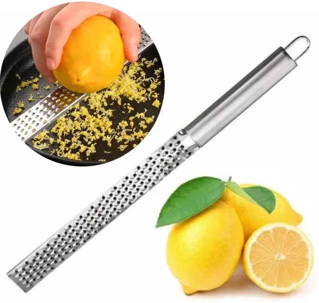 Edelstahl Handreibe Zester für Käse, Zitrusfrüchte, Ingwer und Gemüse in Silber - Bild 1